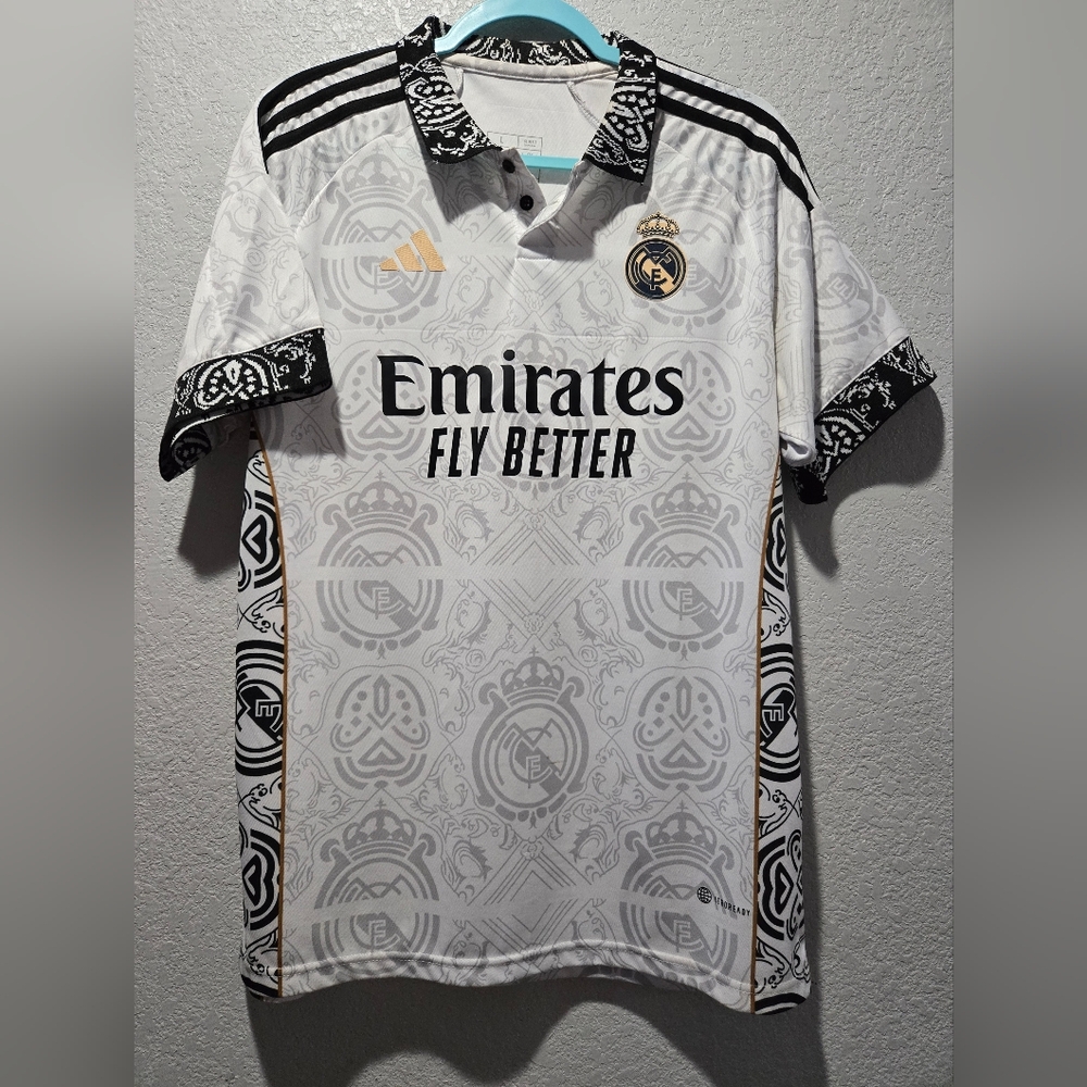 adidas White and Black Soccer Jersey